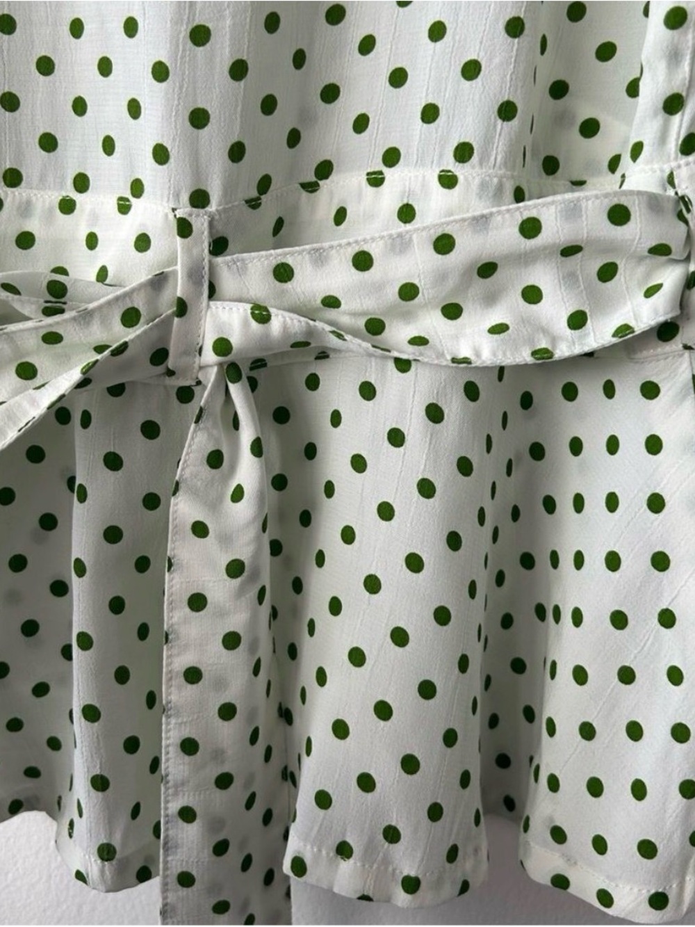 Faithfull The Brand Green Lula Dot Wrap Blouse - Picture 5 of 6